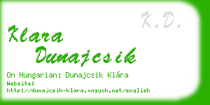 klara dunajcsik business card